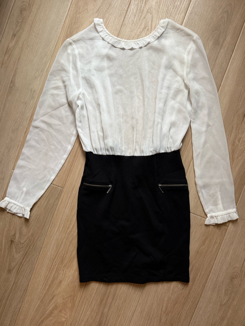 Zara Two-Tone Black and White Pencil Skirt Dress